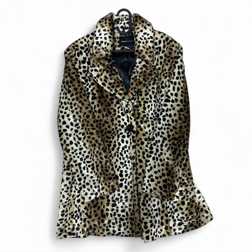 Moda International Animal Print Leopard Faux Fur Jacket